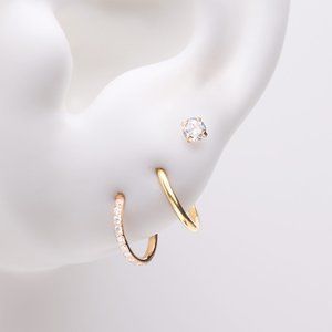 3 Pcs of Assorted Everyday Golden Sparkle Gem Stud x Clicker Package